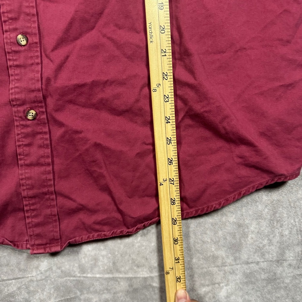 VTG 90s Disneyland Resort Mens XL Mickey Mouse Maroon Cotton Twill Button Shirt - Picture 6 of 6